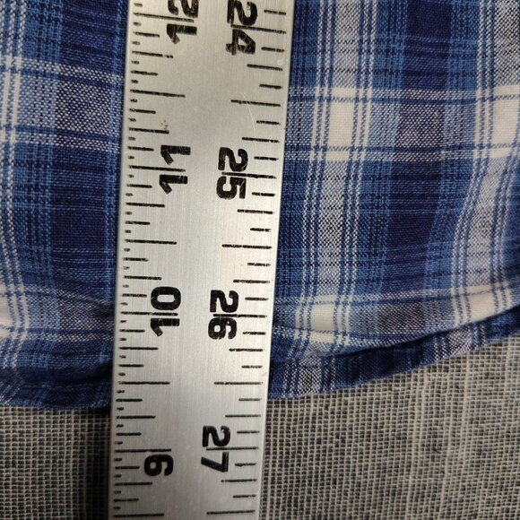 Wrangler Western Shirt Womens Denim Plaid Crenshaw Long Sleeve Wear Embroidered - Picture 6 of 8